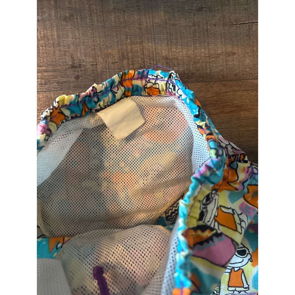 Vintage Joe Cool Snoopy Surf School Kids Swim Trunks Blue All Over Print Shorts - Picture 2 of 7